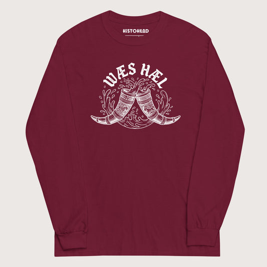 Maroon Wæs Hæl - Long Sleeve - history buff gift by HistoHead