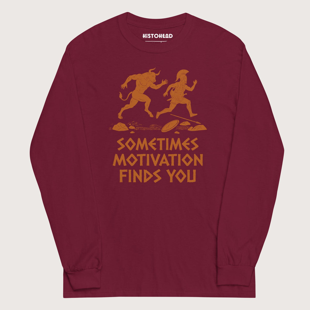 Maroon Motivation Finds You Minotaur Edition - Long Sleeve - history buff gift by HistoHead