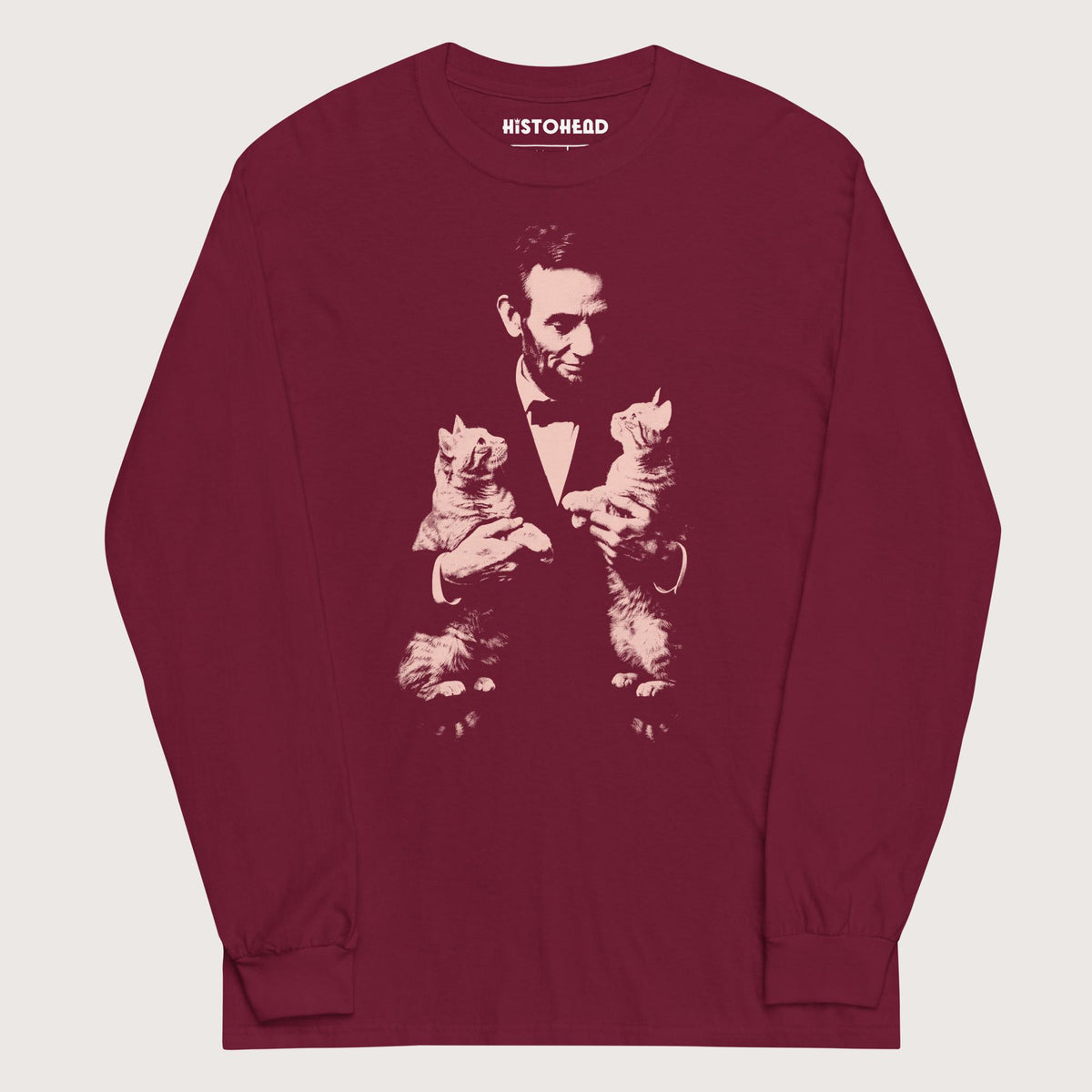 Maroon Lincoln Kittens - Long Sleeve - history buff gift by HistoHead