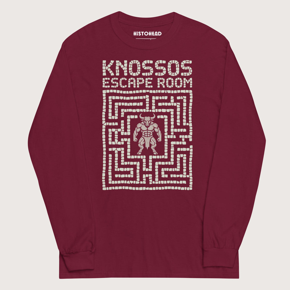 Maroon Knossos Escape Room - Long Sleeve - history buff gift by HistoHead