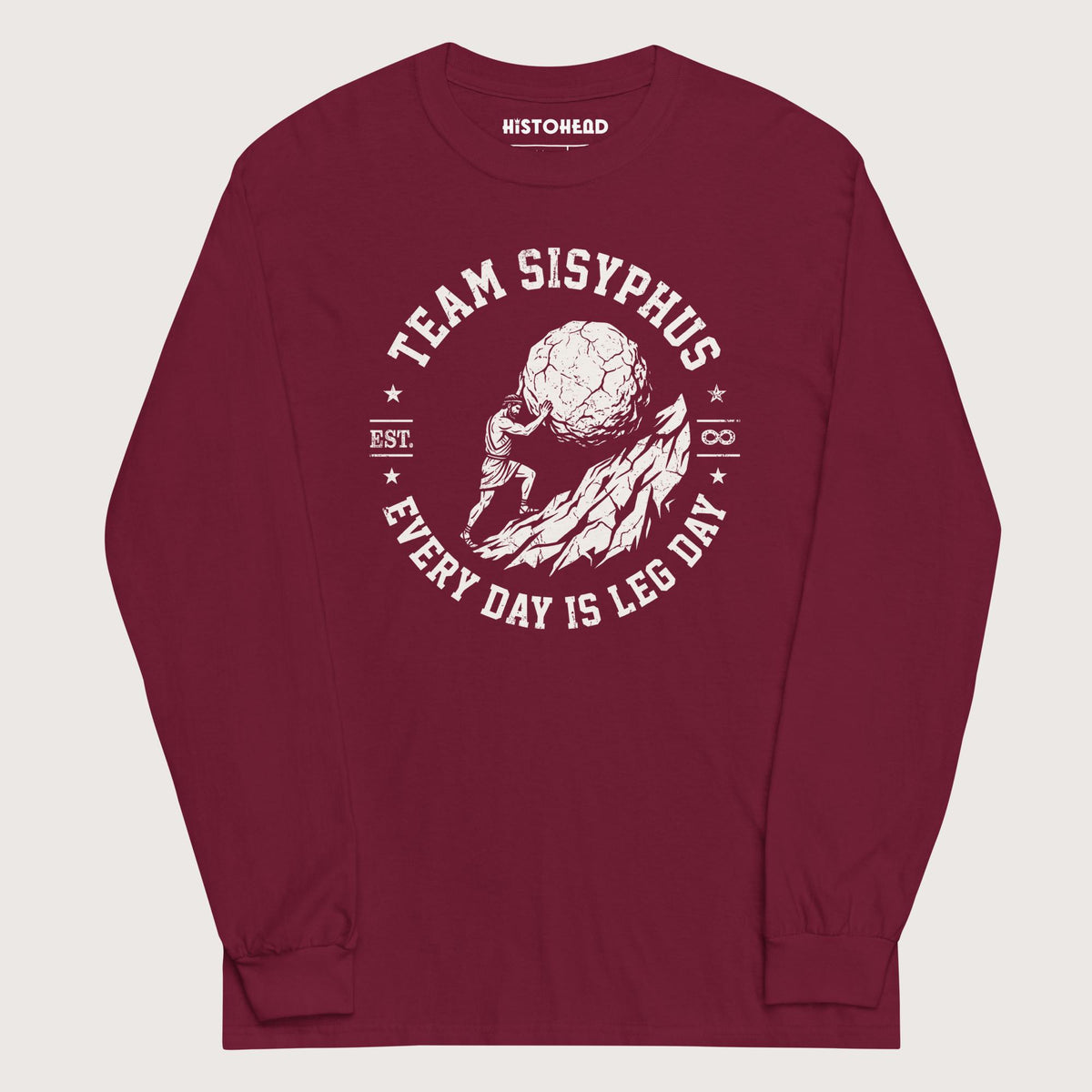 Maroon Team Sisyphus - Long Sleeve - history buff gift by HistoHead