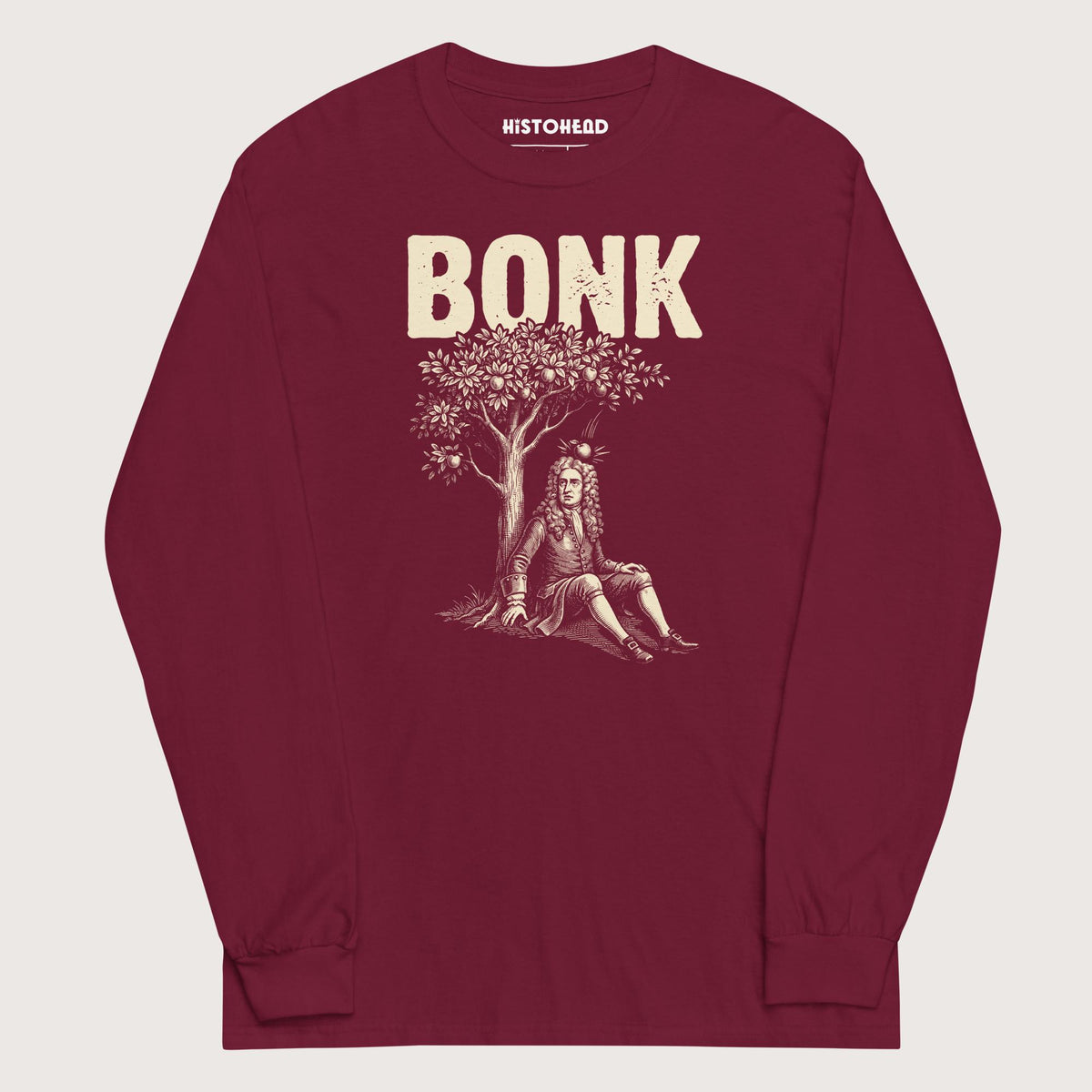 Maroon Newton Bonk - Long Sleeve - history buff gift by HistoHead