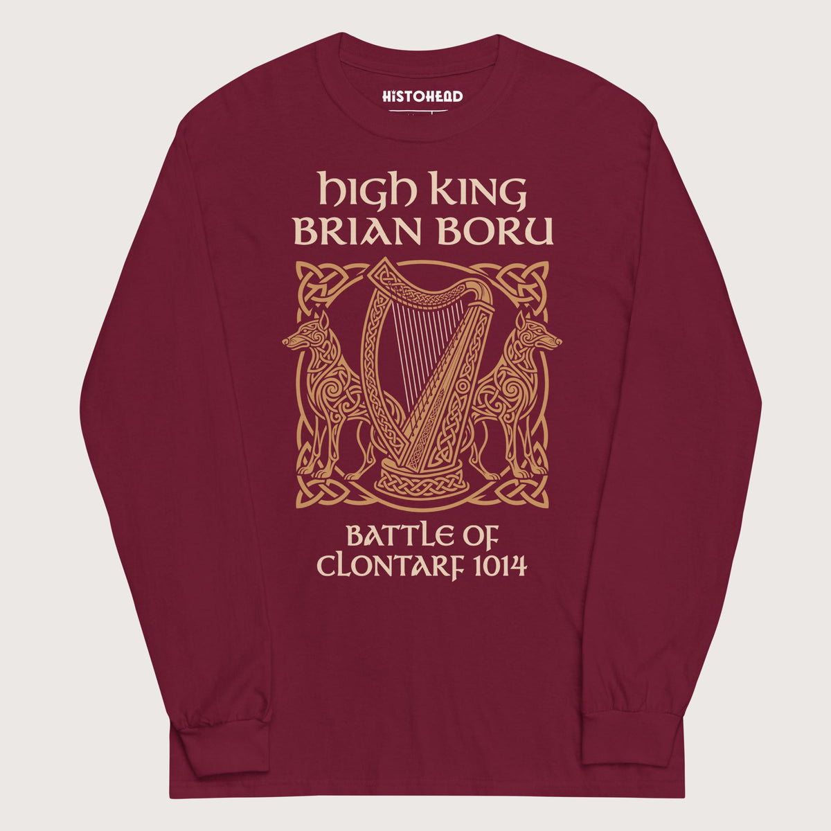 Maroon Brian Boru - Long Sleeve - history buff gift by HistoHead