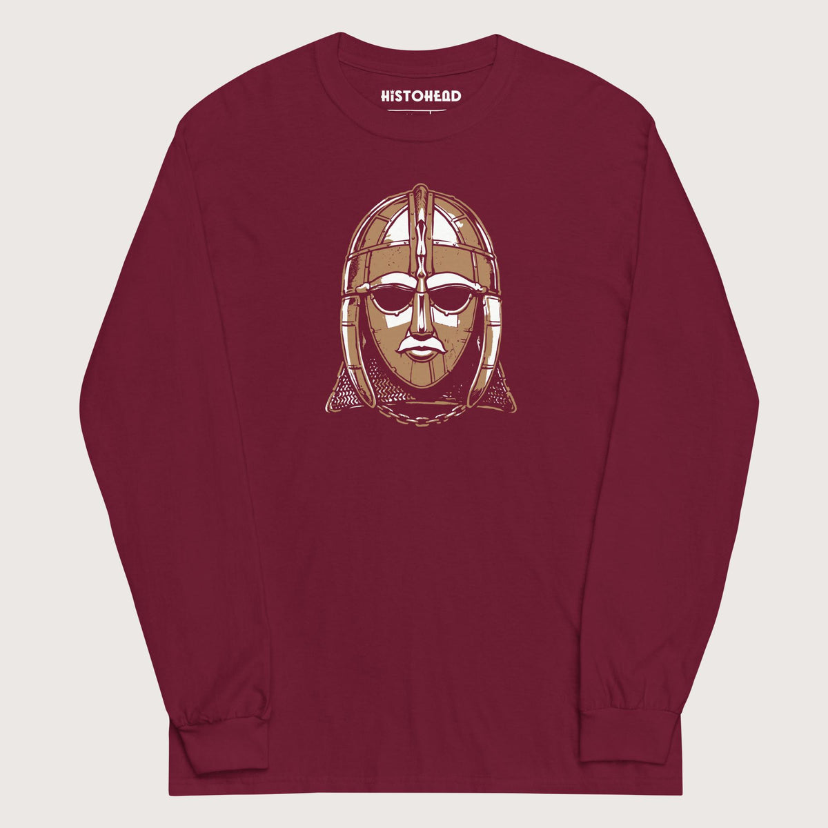 Maroon Sutton Hoo Helmet - Long Sleeve - history buff gift by HistoHead