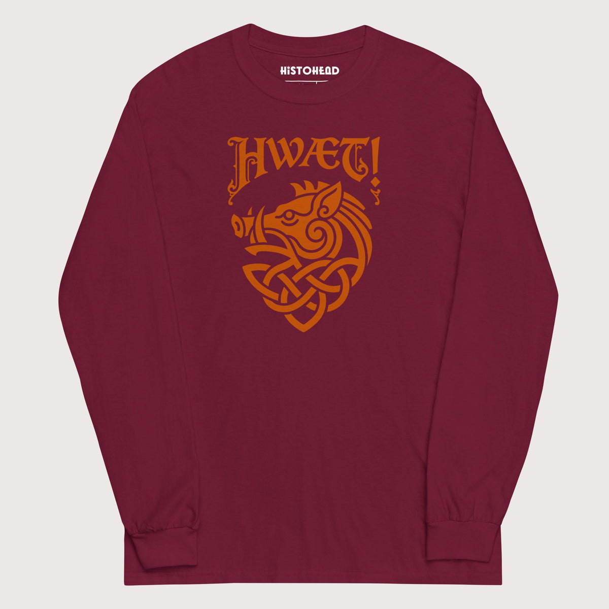 Maroon Hwaet Boar - Long Sleeve - history buff gift by HistoHead