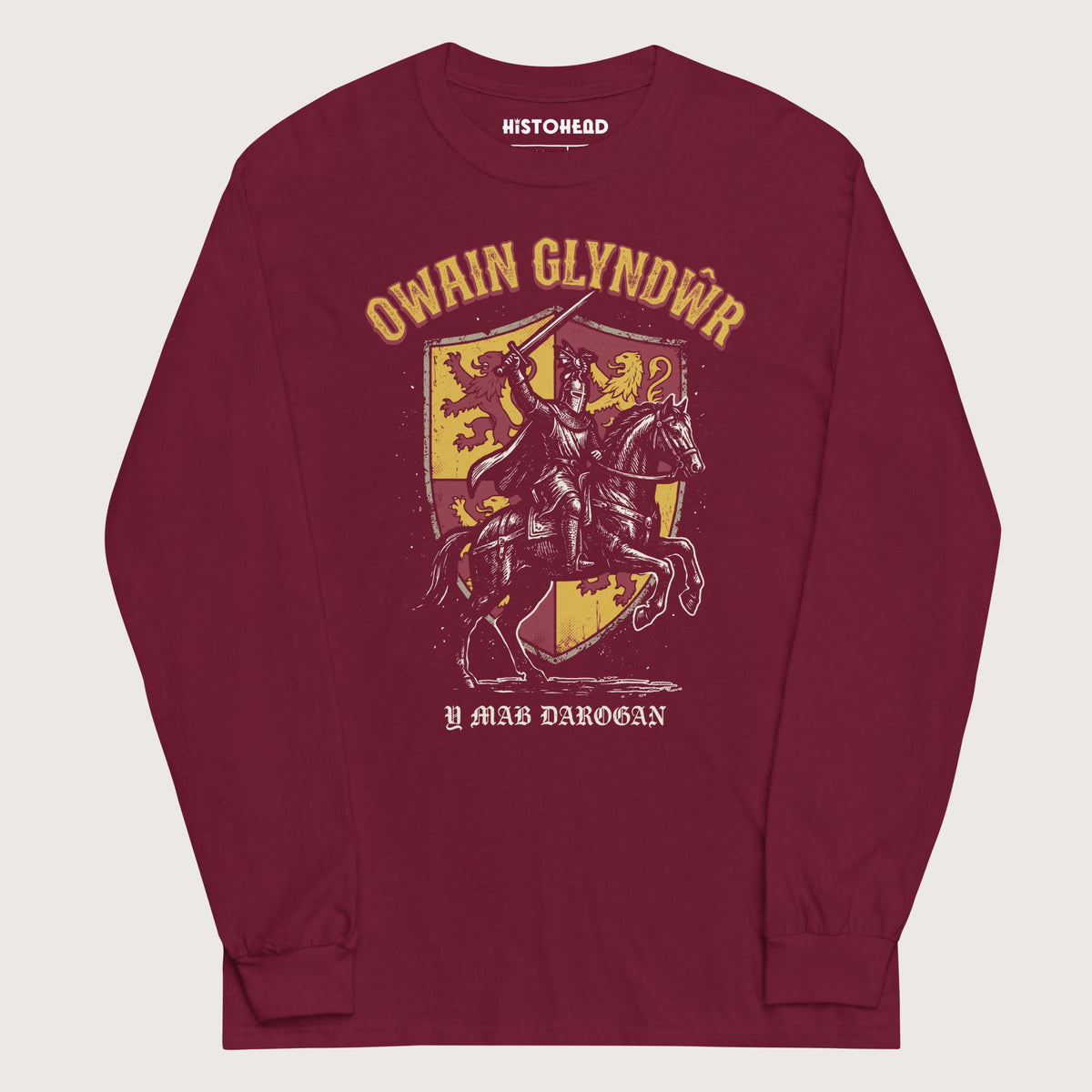 Maroon Owain Glyndwr - Long Sleeve - history buff gift by HistoHead
