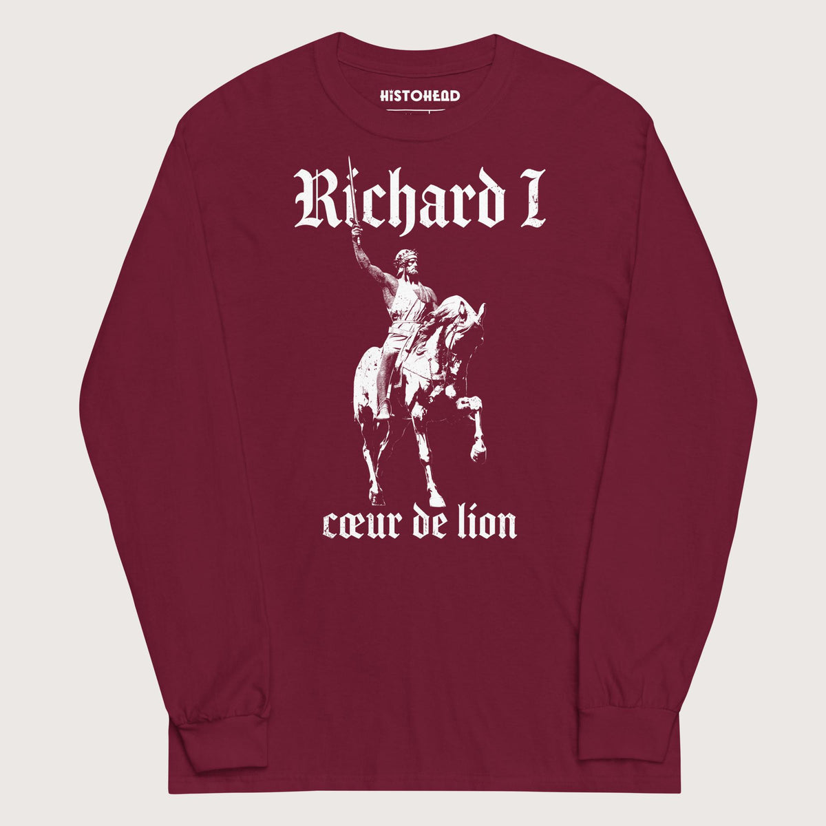 Maroon Richard I Coeur de Lion - Long Sleeve - history buff gift by HistoHead