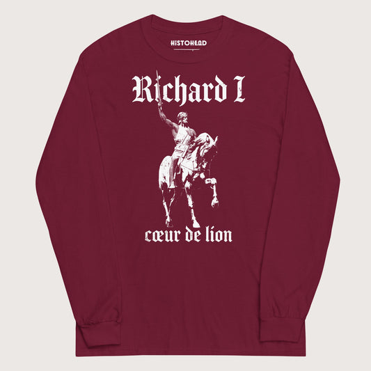 Maroon Richard I Coeur de Lion - Long Sleeve - history buff gift by HistoHead