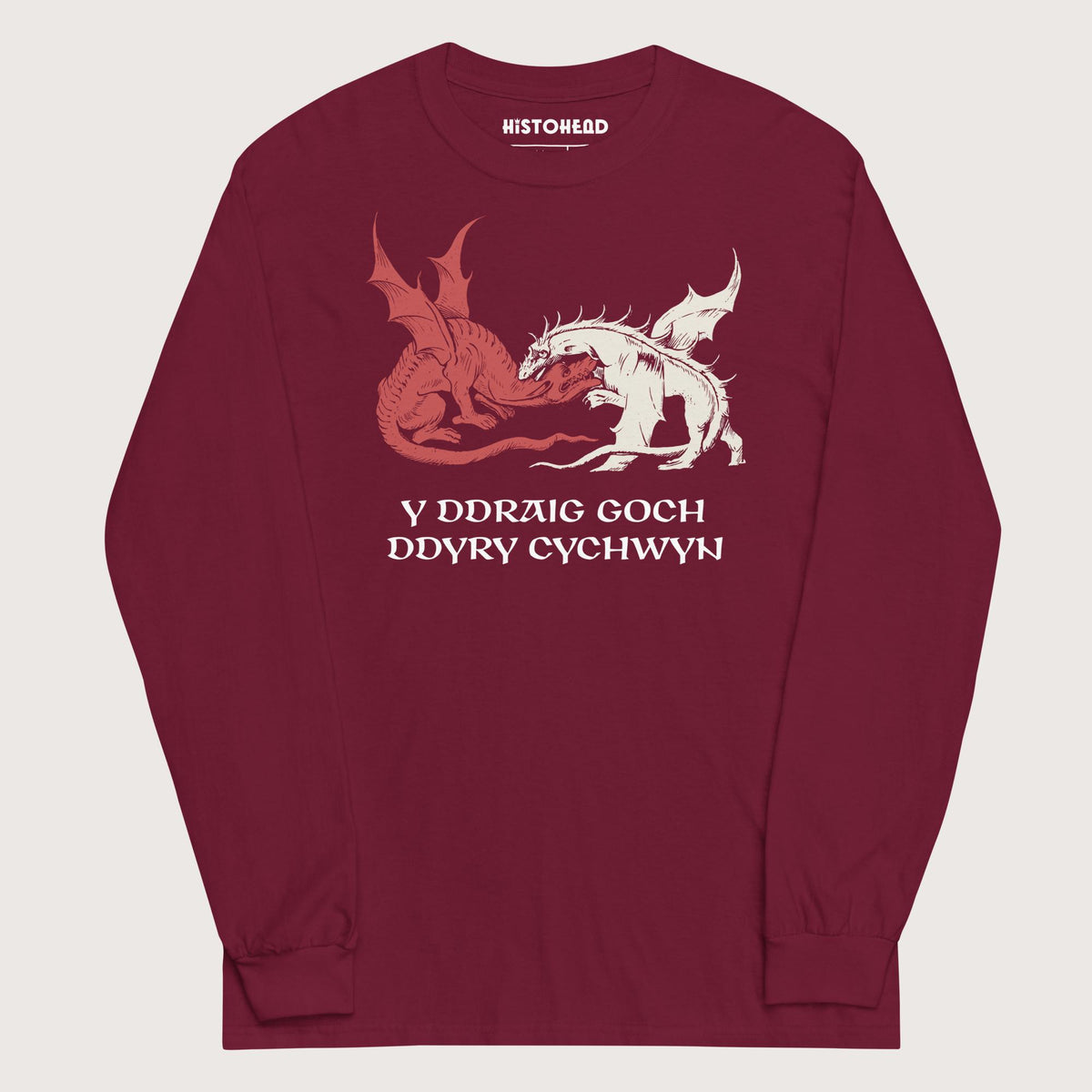 Maroon Red Dragon Prophecy - Long Sleeve - history buff gift by HistoHead