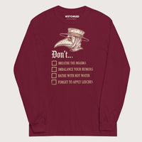 Maroon Plague Doctor Advice - Long Sleeve - history buff gift by HistoHead