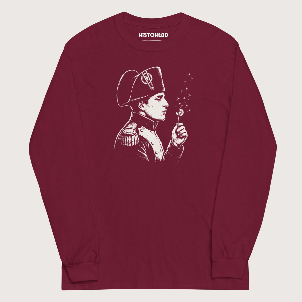 Maroon Napoleon Bonaparte Blowing Wishes - Long Sleeve - history buff gift by HistoHead