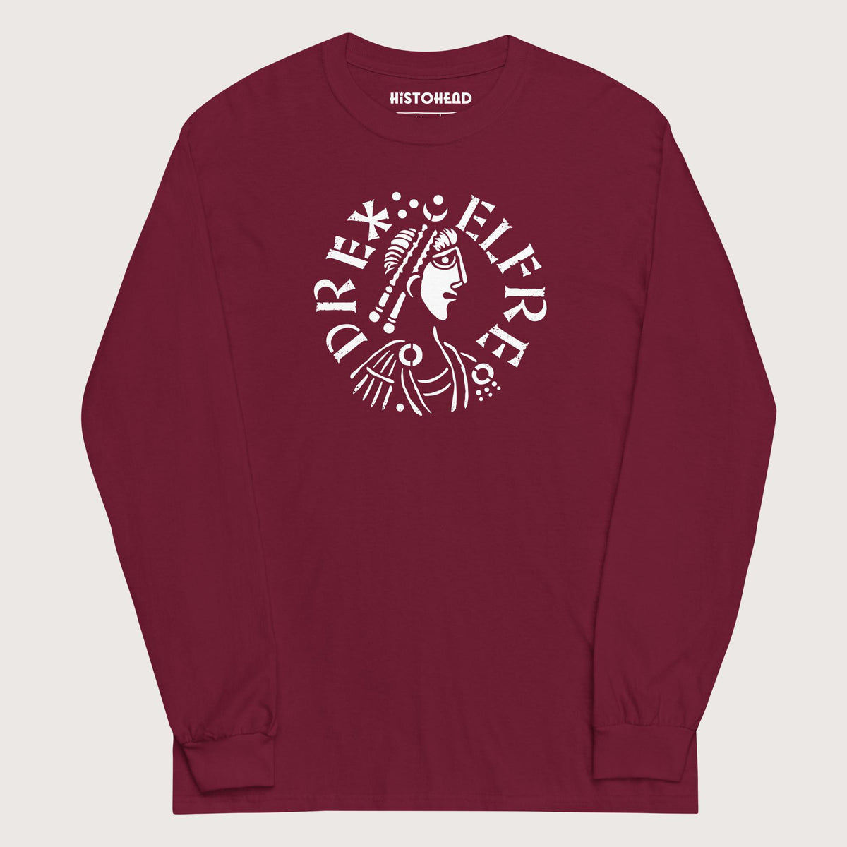 Maroon Alfred the Great Penny - Long Sleeve - history buff gift by HistoHead