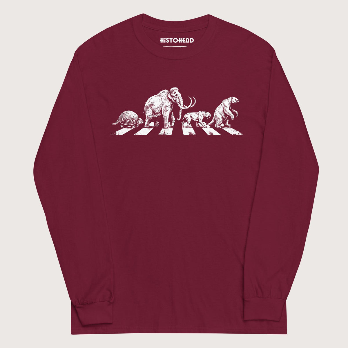Maroon Pleistocene Road - Long Sleeve - history buff gift by HistoHead