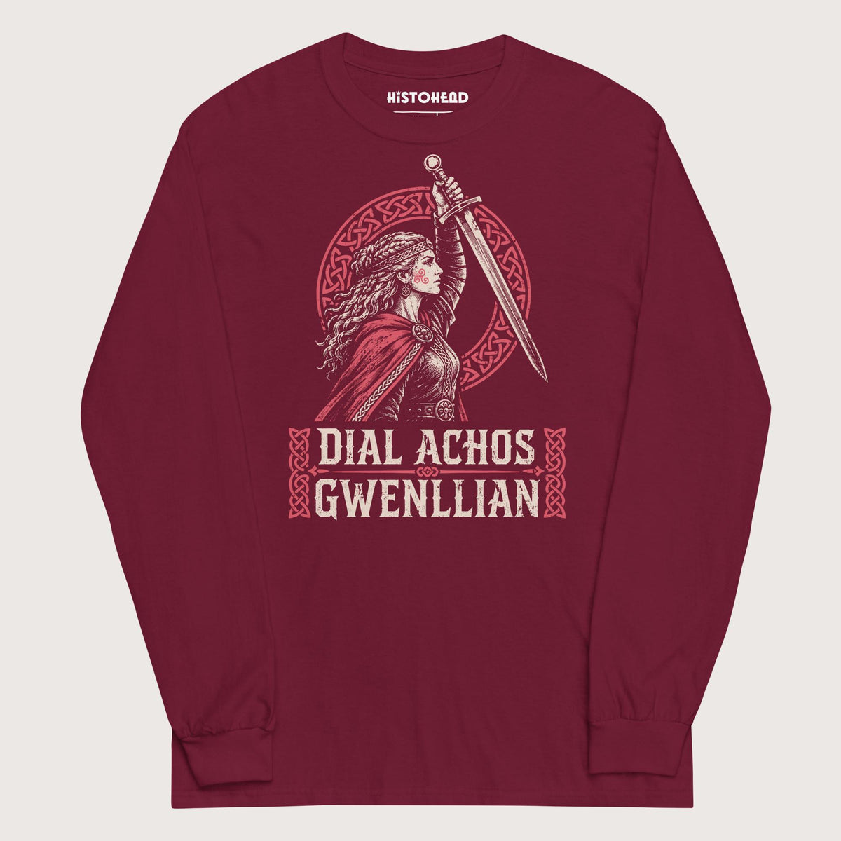 Maroon Dial Achos Gwenllian - Long Sleeve - history buff gift by HistoHead
