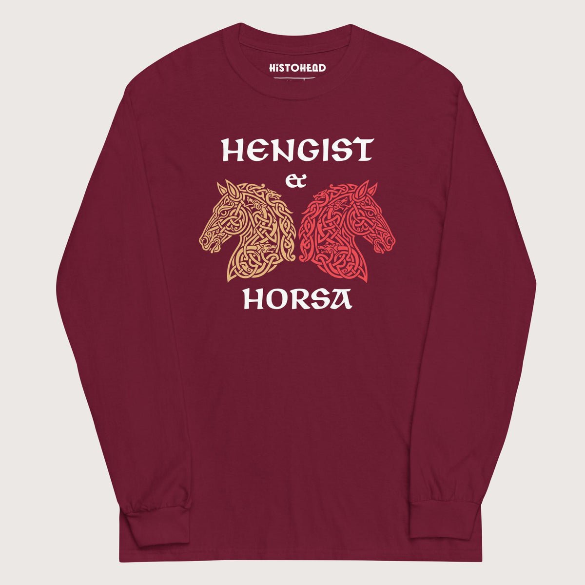 Maroon Hengist and Horsa - Long Sleeve - history buff gift by HistoHead