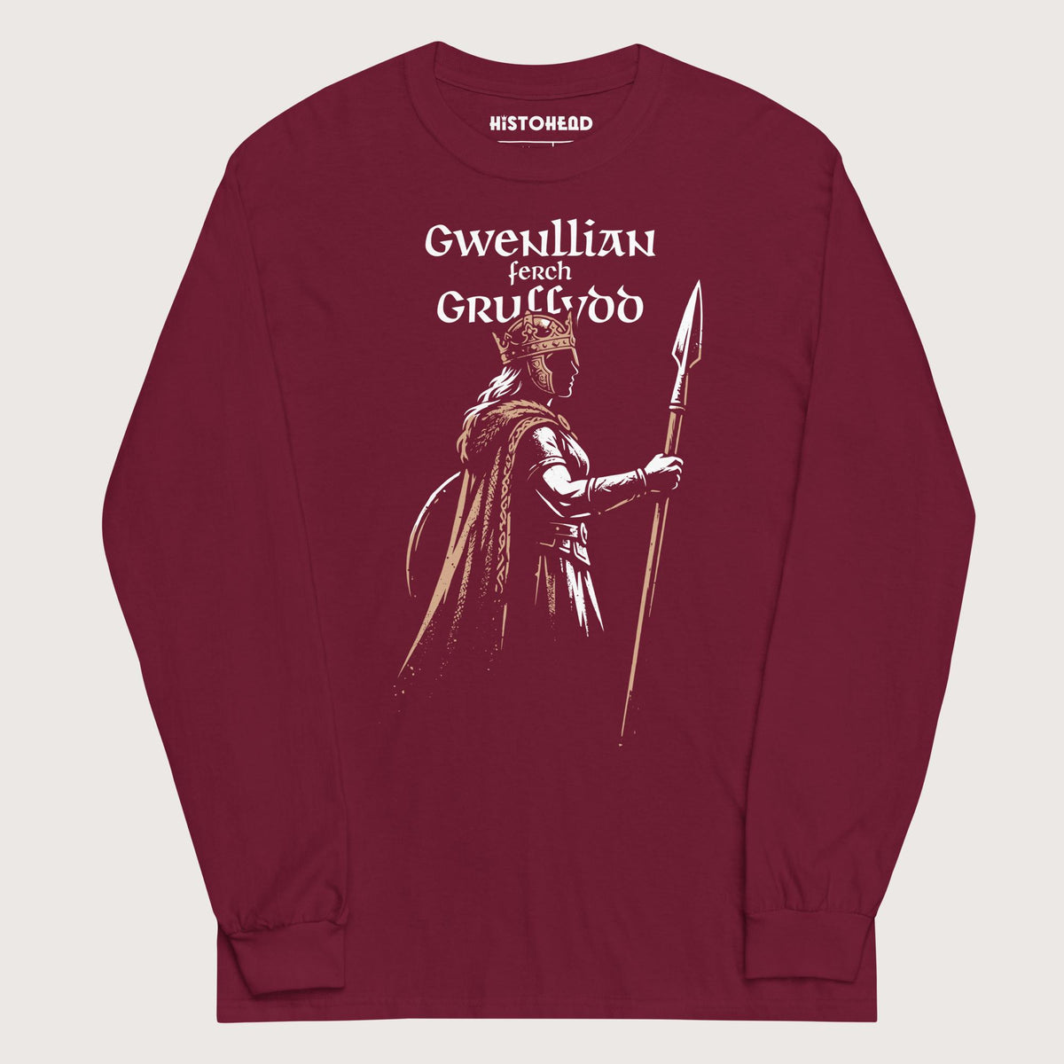Maroon Gwenllian ferch Gruffydd - Long Sleeve - history buff gift by HistoHead