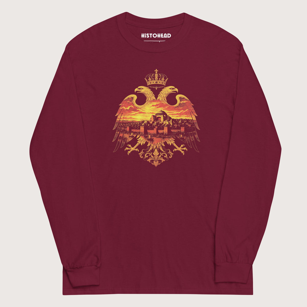 Maroon Constantinople Eagle - Long Sleeve - history buff gift by HistoHead