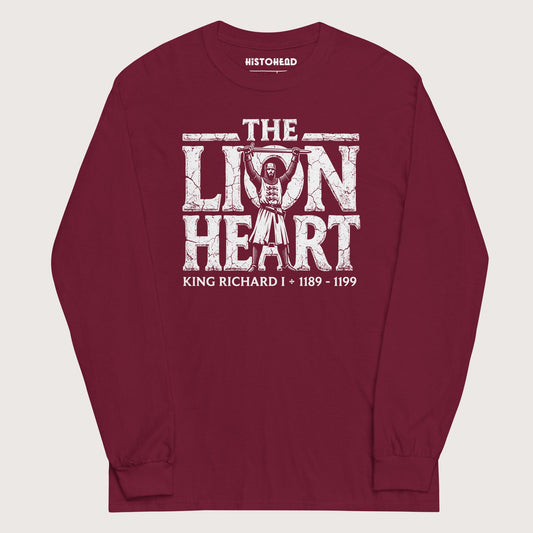 Maroon Richard the Lionheart - Long Sleeve - history buff gift by HistoHead