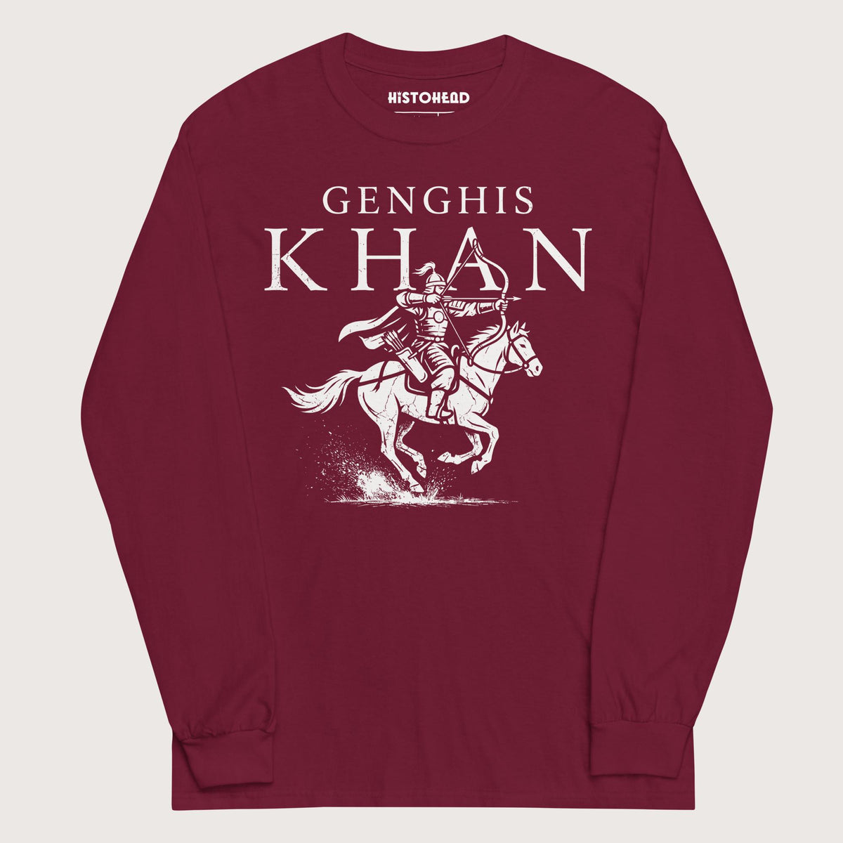Maroon Genghis Khan - Long Sleeve - history buff gift by HistoHead