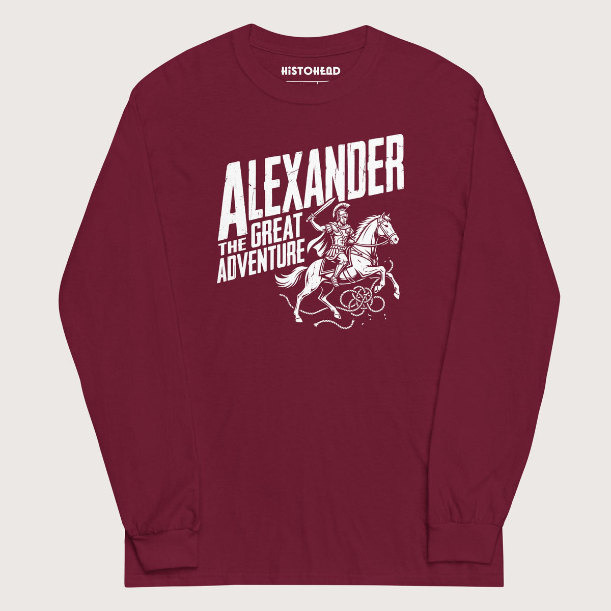 Maroon Alexander the Great Adventure - Long Sleeve - history buff gift by HistoHead
