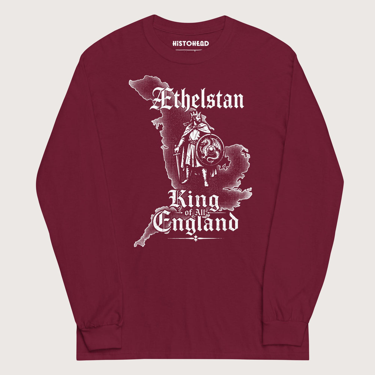 Maroon Æthelstan Territory - Long Sleeve - history buff gift by HistoHead