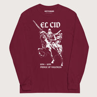 Maroon El Cid Prince of Valencia - Long Sleeve - history buff gift by HistoHead
