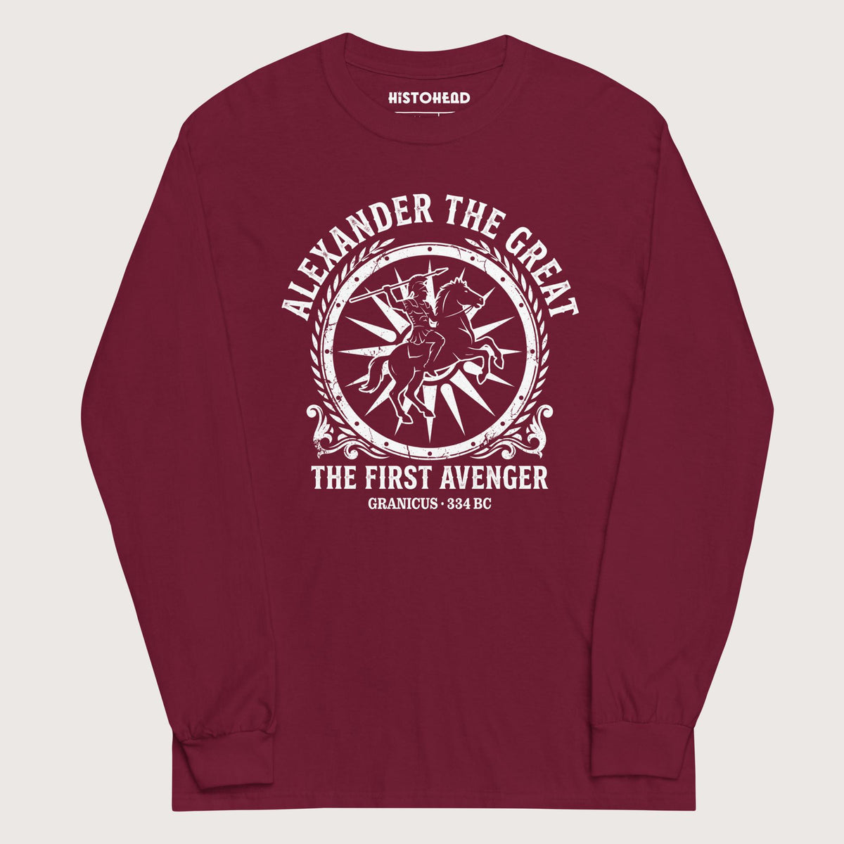 Maroon Alexander the Great First Avenger - Long Sleeve - history buff gift by HistoHead
