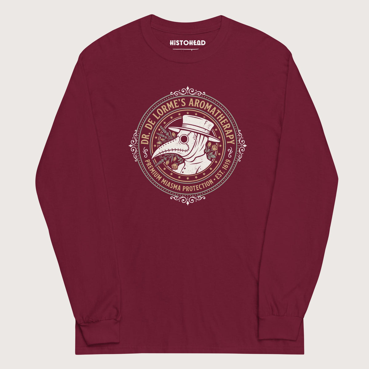 Maroon Dr. De Lorme's Aromatherapy - Long Sleeve - history buff gift by HistoHead