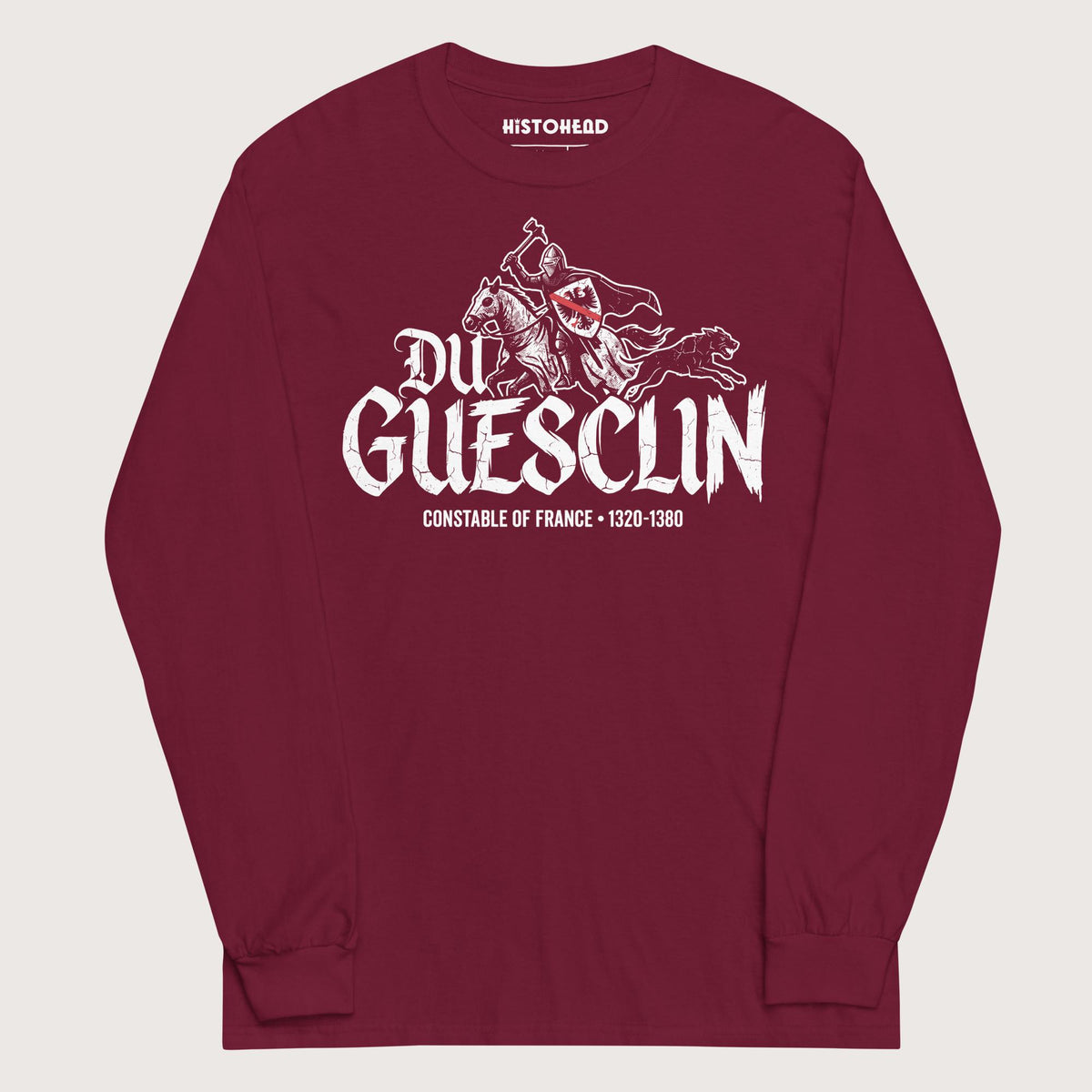 Maroon Du Guesclin - Long Sleeve - history buff gift by HistoHead