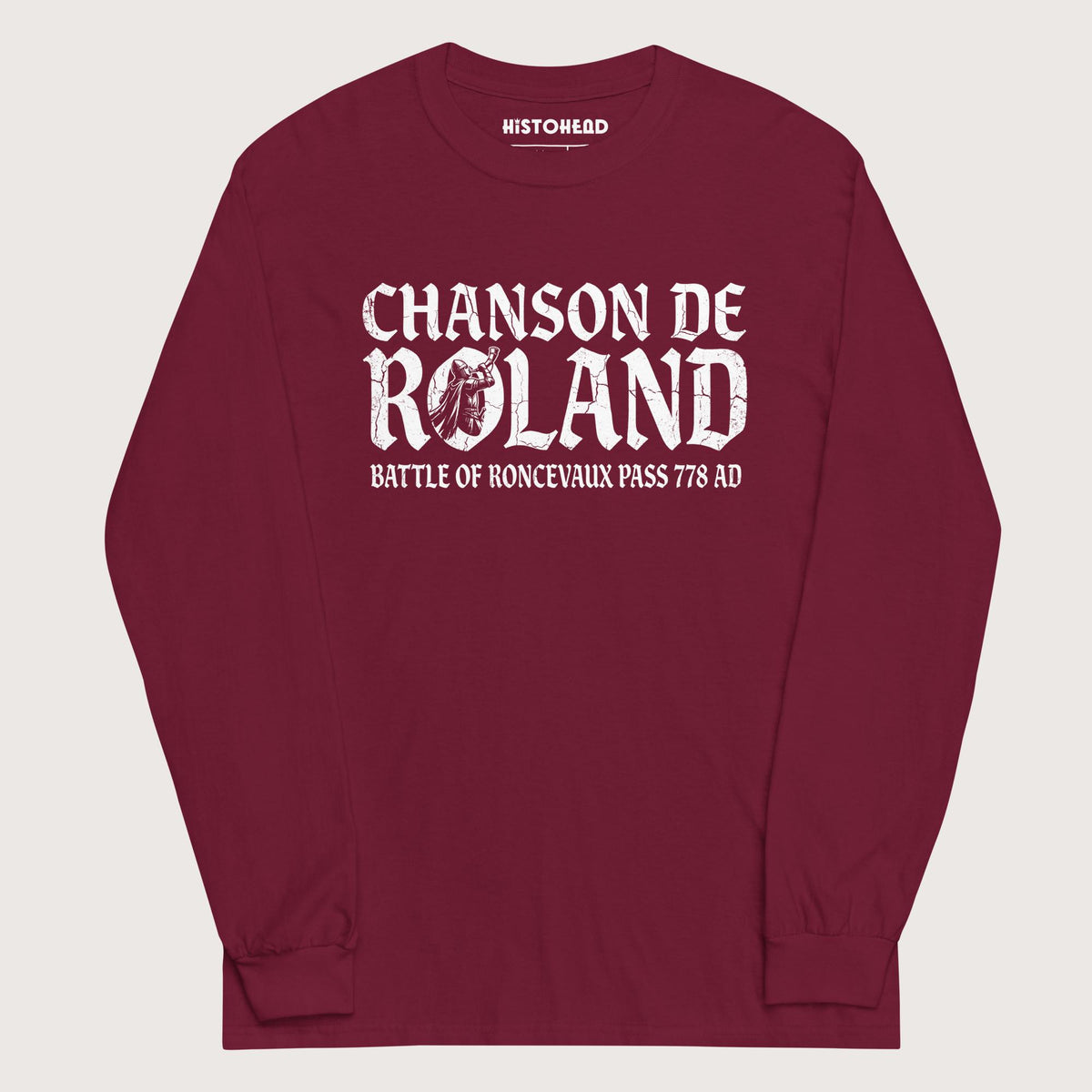 Maroon Chanson de Roland Battle of Roncevaux - Long Sleeve - history buff gift by HistoHead