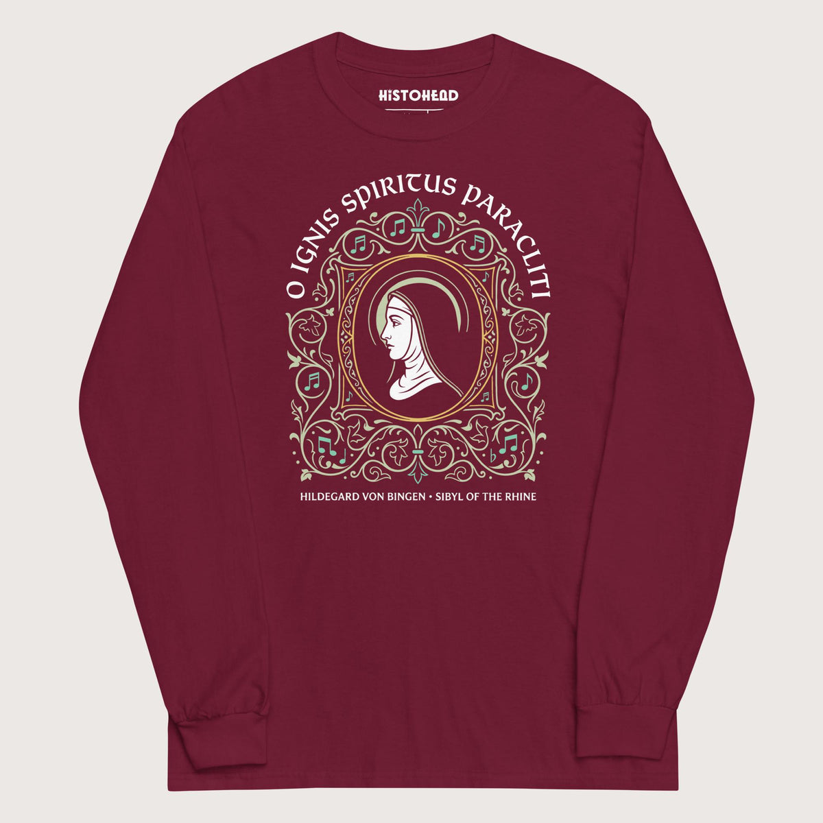 Maroon Hildegard von Bingen - Long Sleeve - history buff gift by HistoHead