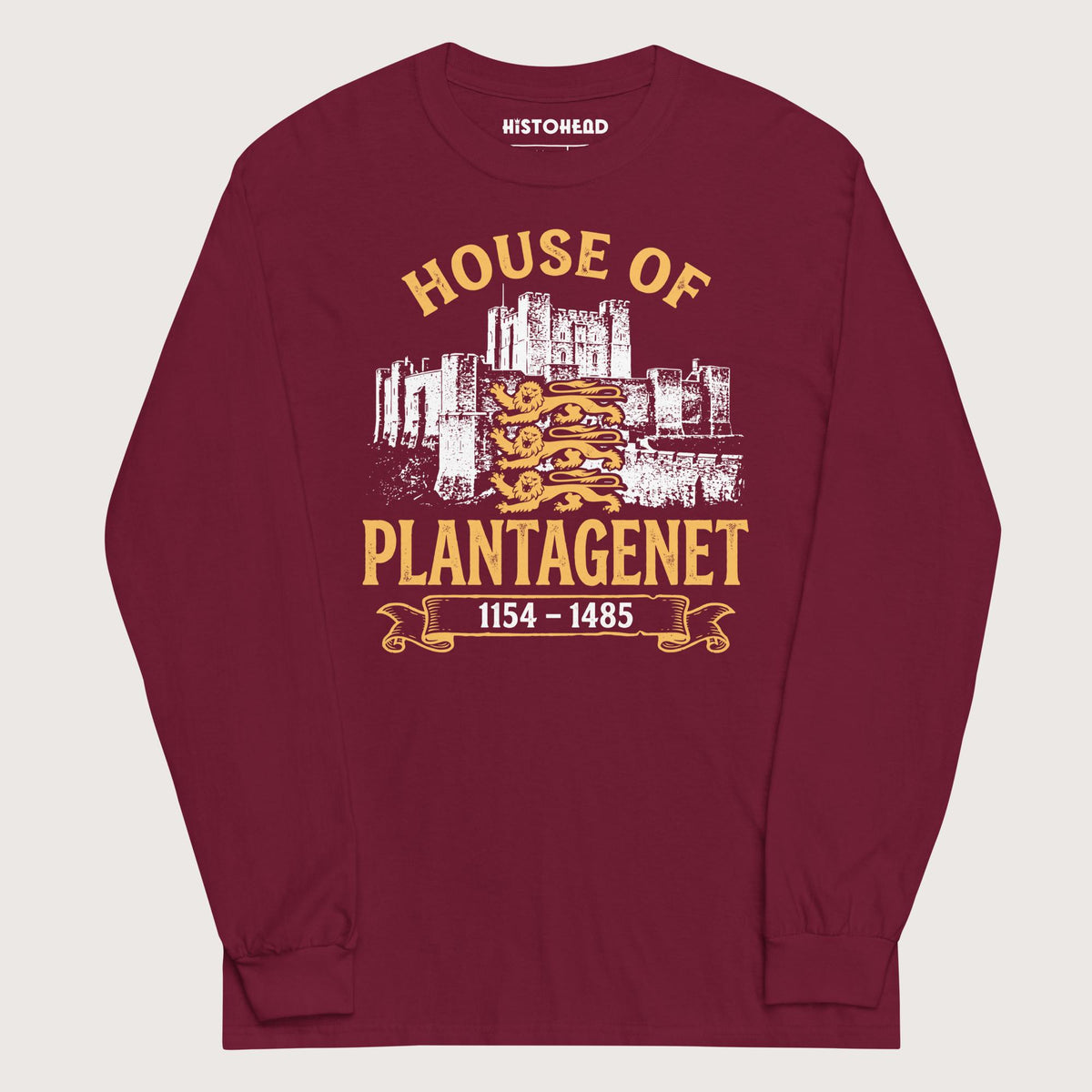 Maroon House of Plantagenet - Long Sleeve - history buff gift by HistoHead