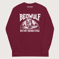 Maroon Beowulf That Is No Pleasant Place Old English - Long Sleeve - history buff gift by HistoHead