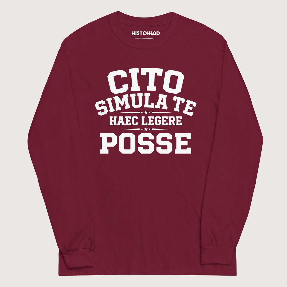 Maroon Latin Quick Pretend You Can Read This - Long Sleeve - history buff gift by HistoHead