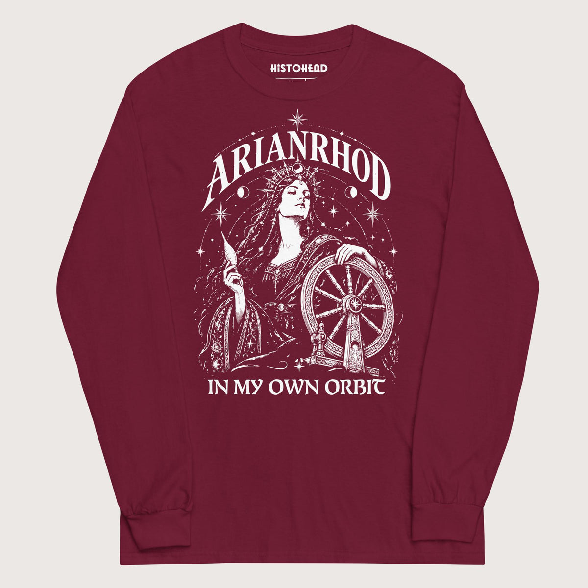 Maroon Arianrhod In My Own Orbit - Long Sleeve - history buff gift by HistoHead
