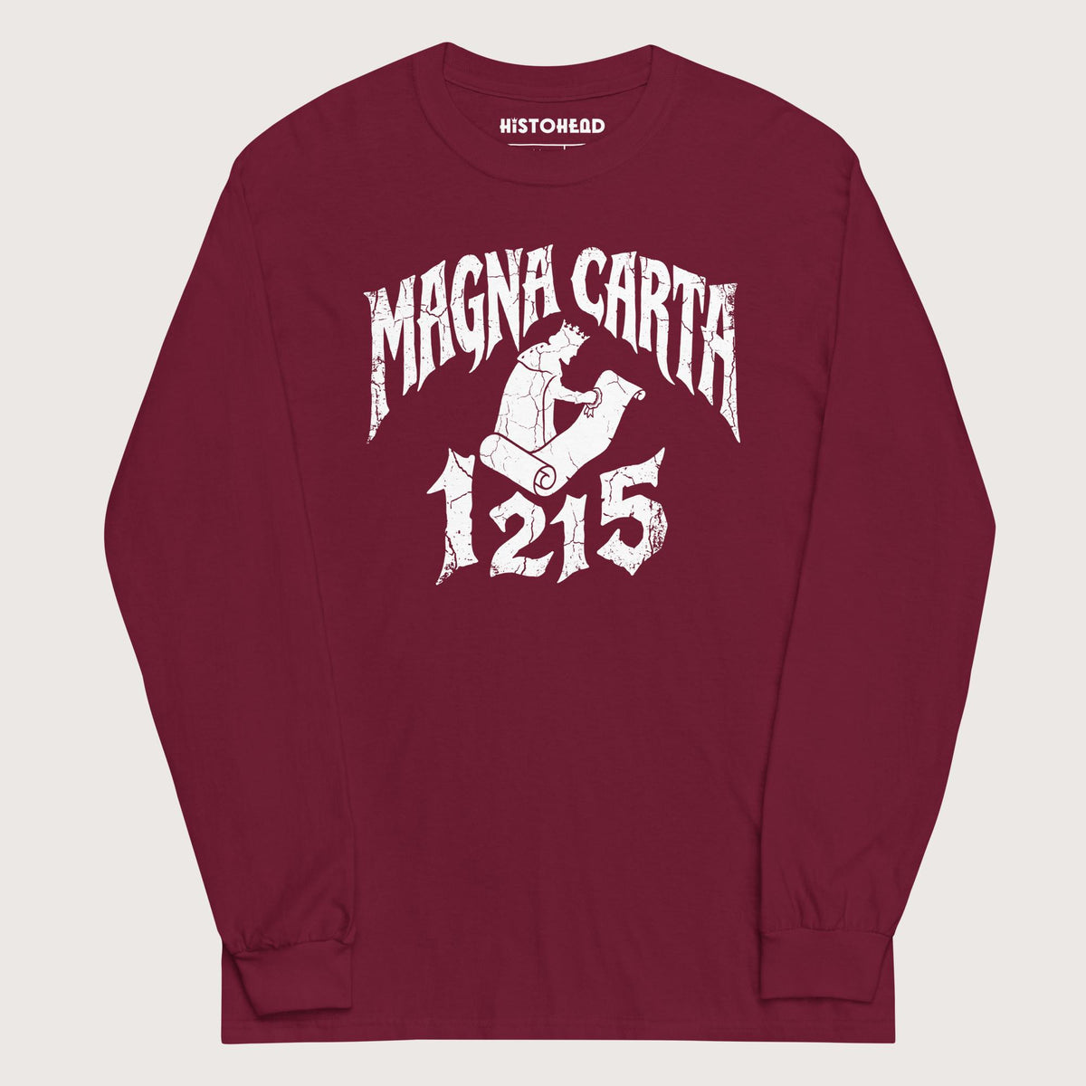 Maroon Magna Carta 1215 - Long Sleeve - history buff gift by HistoHead