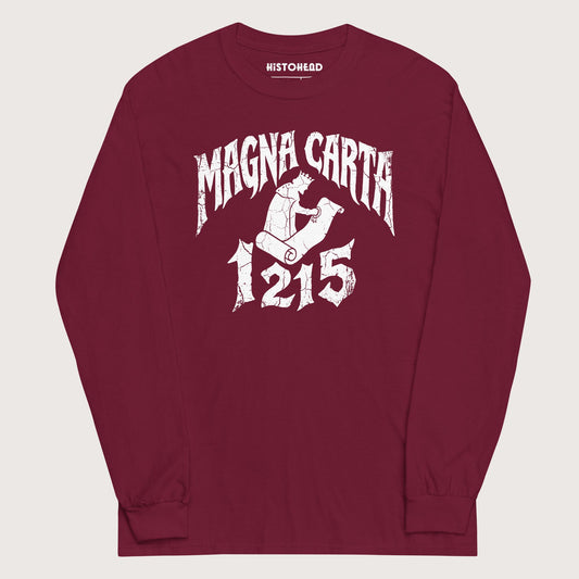 Maroon Magna Carta 1215 - Long Sleeve - history buff gift by HistoHead