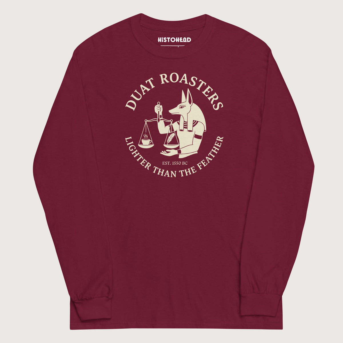Maroon Duat Roasters - Long Sleeve - history buff gift by HistoHead