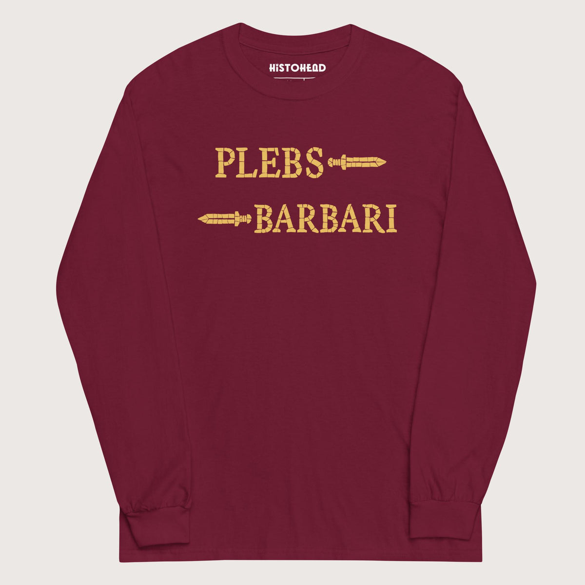 Maroon Mosaic Plebs or Barbari - Long Sleeve - history buff gift by HistoHead