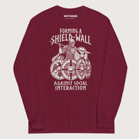 Maroon Shieldwall Against Social Interaction - Long Sleeve - history buff gift by HistoHead