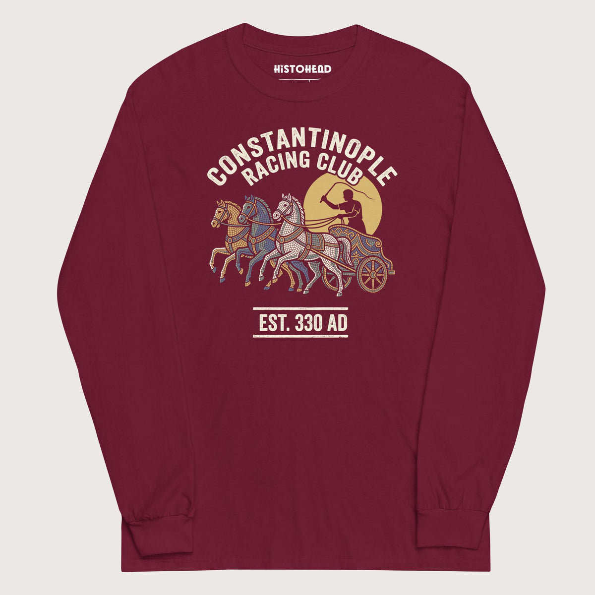 Maroon Constantinople Racing Club - Long Sleeve - history buff gift by HistoHead