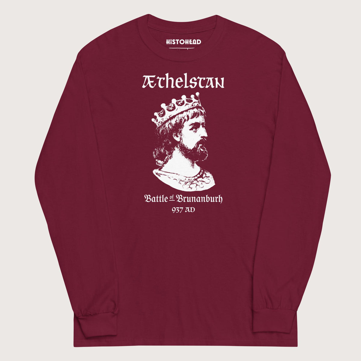 Maroon Æthelstan Battle of Brunanburh - Long Sleeve - history buff gift by HistoHead
