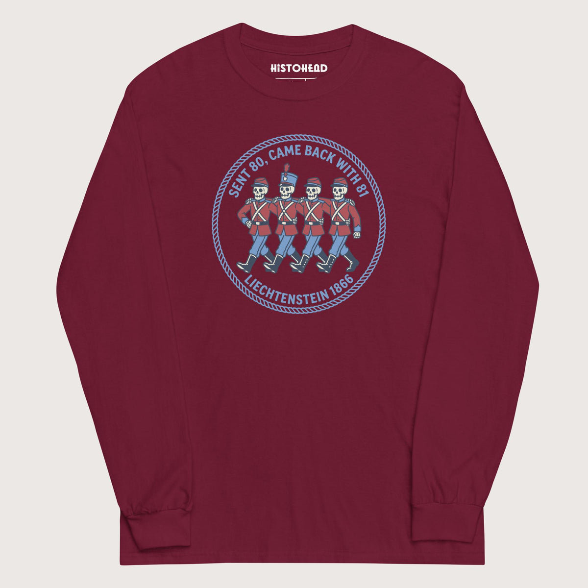 Maroon Liechtenstein 1866 - Long Sleeve - history buff gift by HistoHead