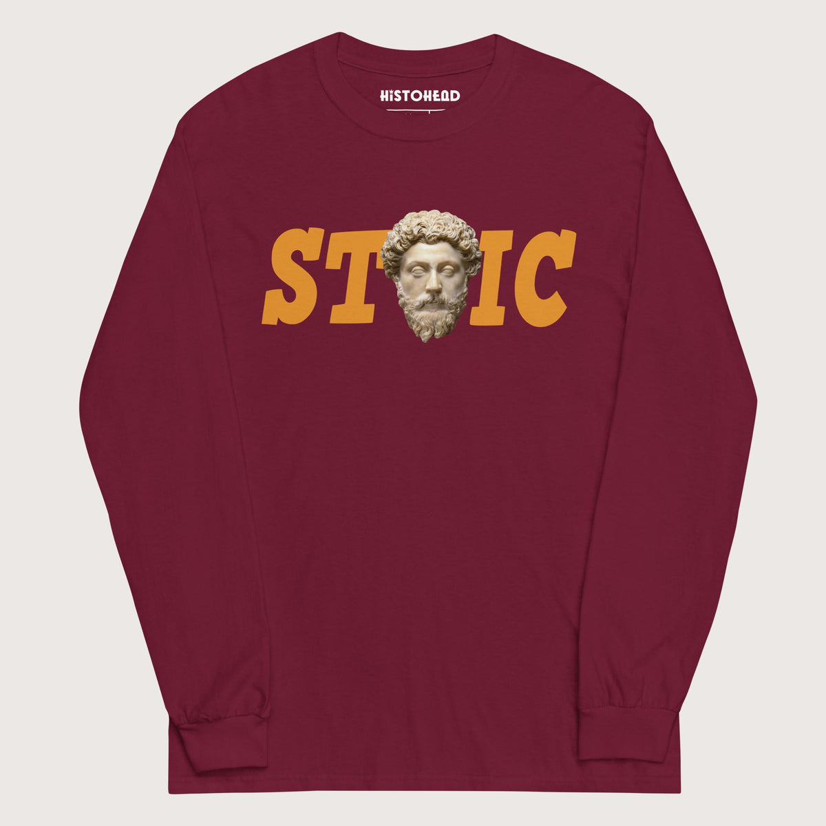 Maroon Stoic Marcus Aurelius - Long Sleeve - history buff gift by HistoHead