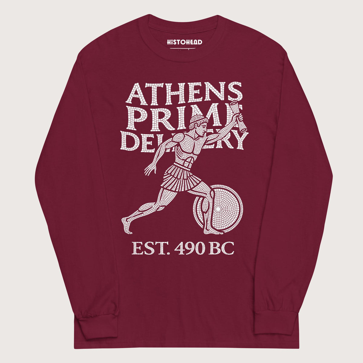 Maroon Athens Prime Delivery - Long Sleeve - history buff gift by HistoHead