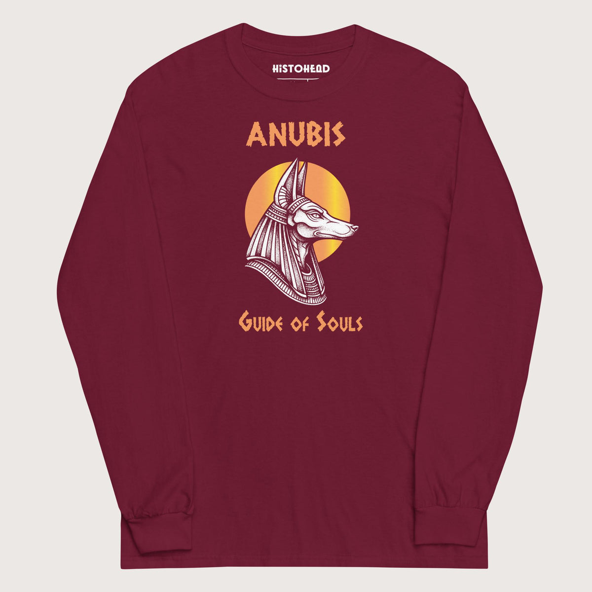 Maroon Anubis Guide of Souls - Long Sleeve - history buff gift by HistoHead