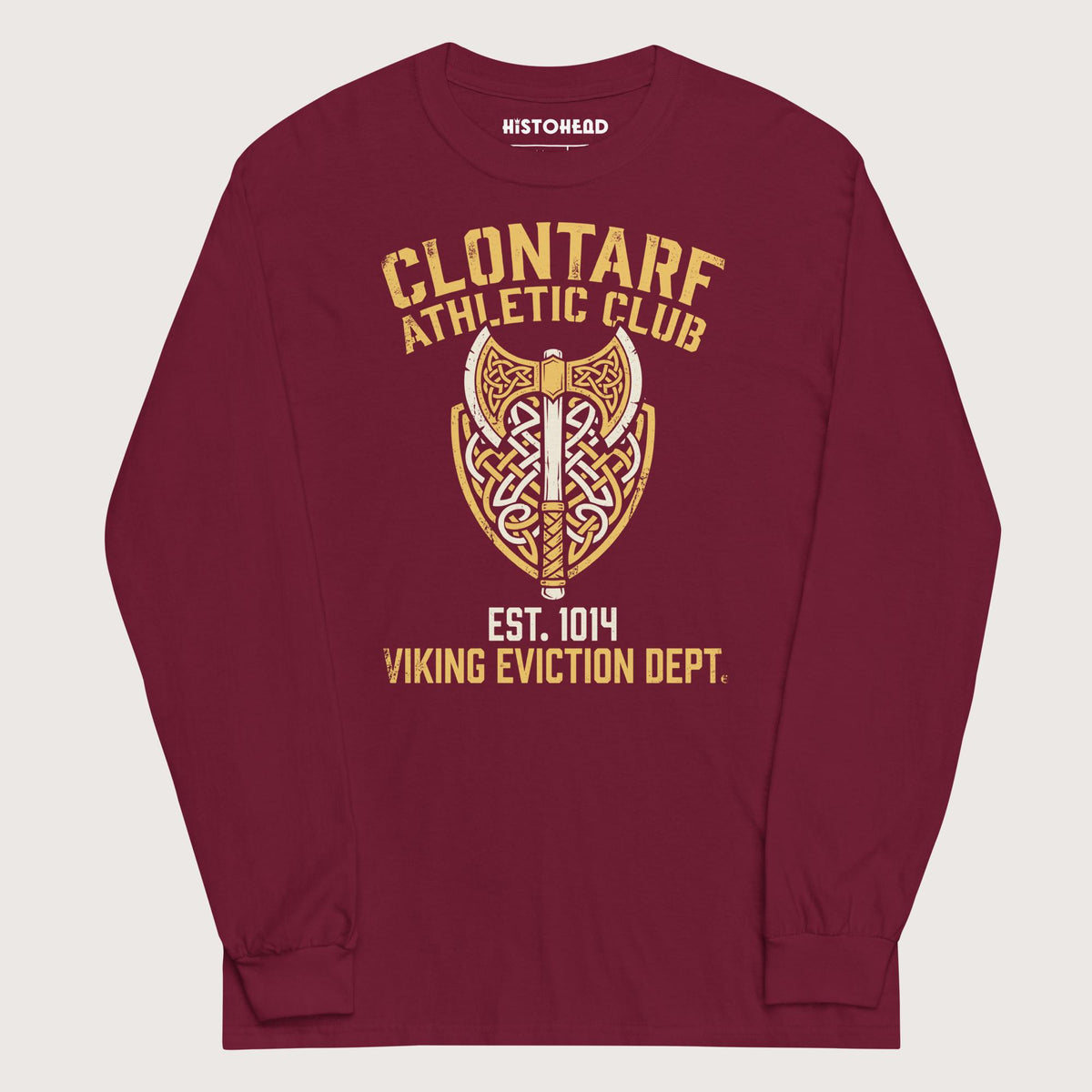 Maroon Clontarf Athletic Club - Long Sleeve - history buff gift by HistoHead