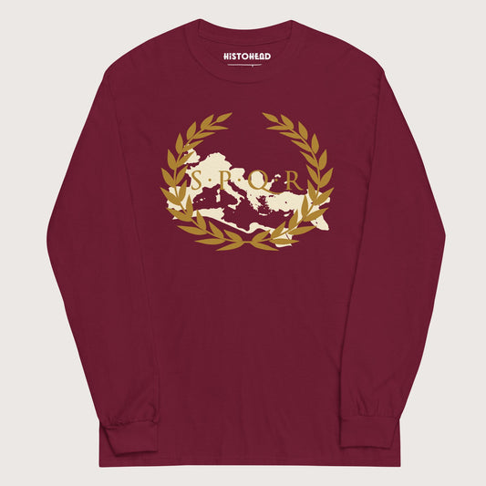 Maroon Roman SPQR Banner - Long Sleeve - history buff gift by HistoHead