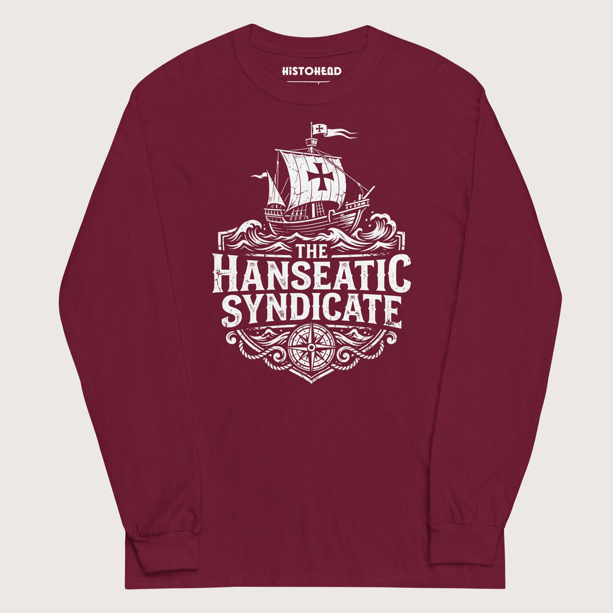 Maroon The Hanseatic Syndicate - Long Sleeve - history buff gift by HistoHead