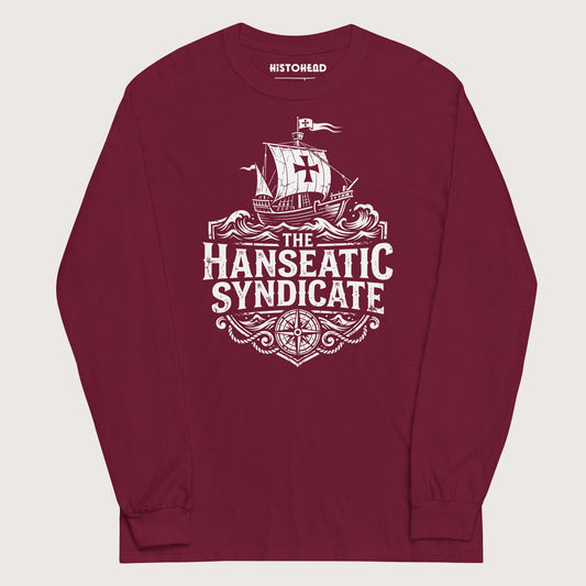 Maroon The Hanseatic Syndicate - Long Sleeve - history buff gift by HistoHead